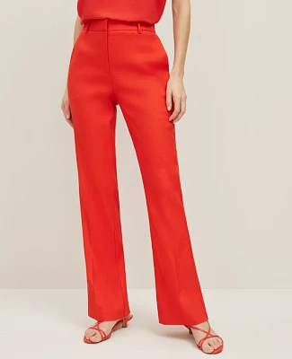 Ann Taylor The Petite Trouser Pant Linen Twill — Curvy Fit Fiery Red Women's