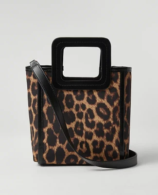 Ann Taylor Leopard Crossbody Bag Black Women's