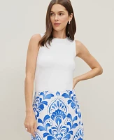Ann Taylor Petite Crew Neck Shell Top White Women's