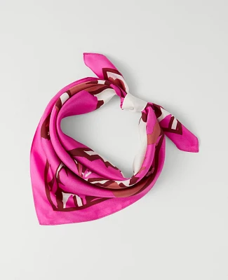 Ann Taylor Floral Silk Little Scarf Winter White Women's