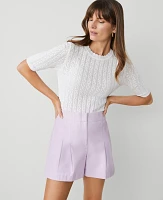 Ann Taylor The Petite Pleated Short Sateen Women's