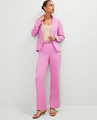 Ann Taylor The Petite Straight Trouser Pant Twill Pink Orchid Women's