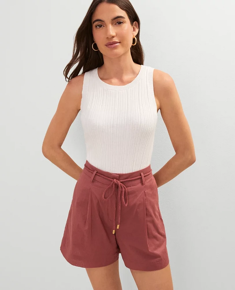 Ann Taylor Petite Weekend Collection Belted Short Women's