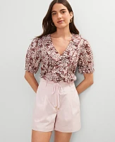 Ann Taylor Petite Weekend Collection Belted Short Chalk Dust Pink Women's
