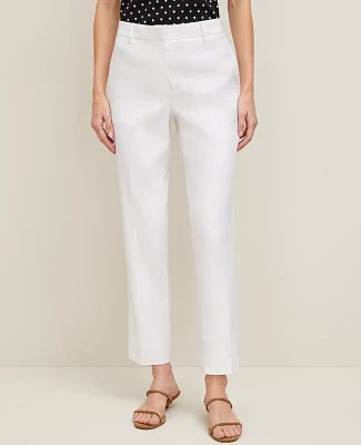 Ann Taylor The Eva Ankle Pant in Linen Twill — Curvy Fit Size 14 White Women's
