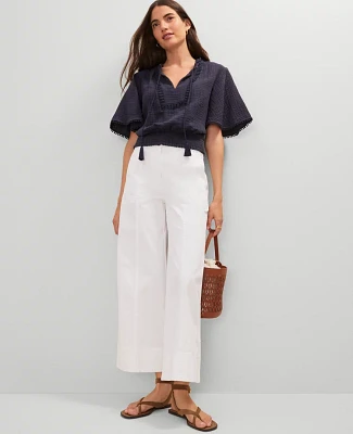 Ann Taylor Petite Weekend Collection Wide-Leg Ankle Pant Size 00 White Women's