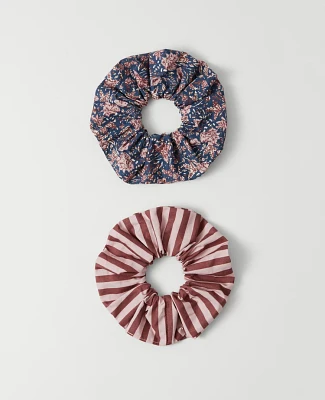 Ann Taylor Weekend Collection Floral Scrunchie Set Winter White Women's