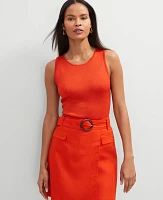 Ann Taylor Petite Crew Neck Shell Top Red Pepper Women's