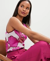 Ann Taylor Petite Floral Knit Shell Top Rose Violet Women's
