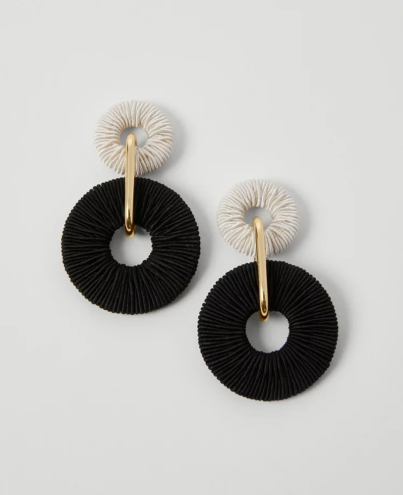 Ann Taylor Double Circle Threaded Drop Earrings Women's