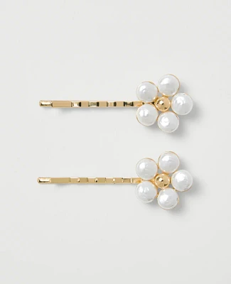 Ann Taylor Floral Bobby Pin Set Ivory Women's