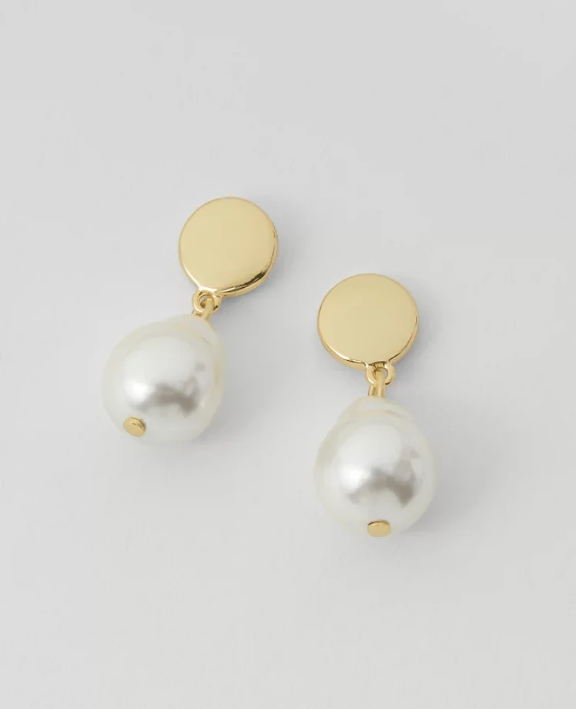 Ann Taylor Pearlized Drop Earrings Ivory Women's