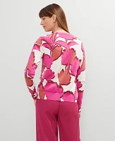 Ann Taylor Petite Floral Cardigan Rose Violet Women's