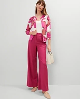 Ann Taylor Petite Floral Cardigan Rose Violet Women's