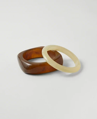 Ann Taylor Acetate Circle Cuff Bracelet Set Ivory Women's