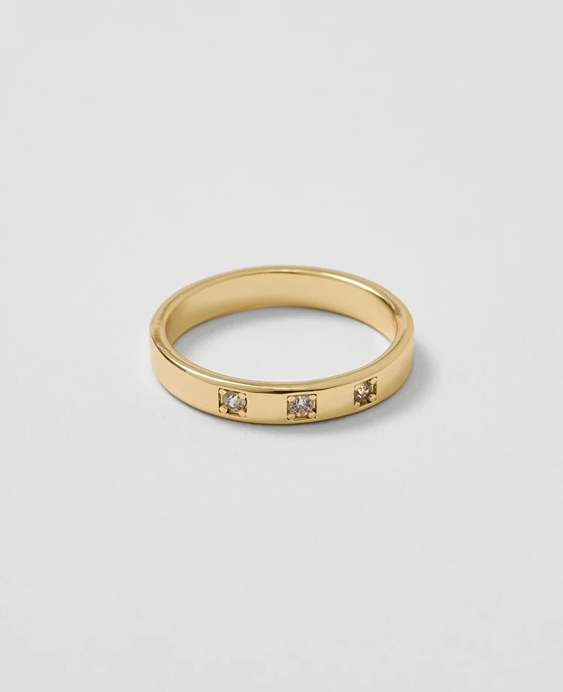 Ann Taylor Multi Crystal Ring Goldtone Women's