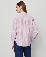 Ann Taylor Striped Relaxed Perfect Shirt Budding Blossom Women's