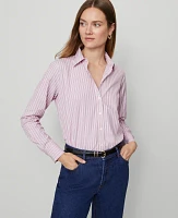 Ann Taylor Striped Relaxed Perfect Shirt Budding Blossom Women's
