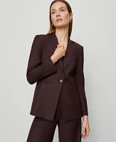 Ann Taylor The One-Button Blazer Classic Burgundy Women's