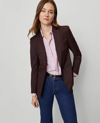 Ann Taylor The One-Button Blazer Seasonless Stretch Classic Burgundy Women's