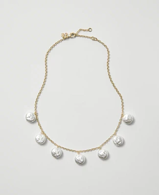 Ann Taylor Pearlized Statement Necklace Ivory Women's