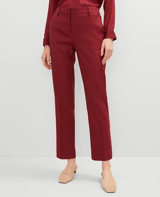 Ann Taylor The Petite Eva Ankle Pant Linen Blend — Curvy Fit Red Women's