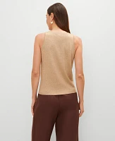 Ann Taylor Petite Shimmer Sweater Shell Top Metallic Women's