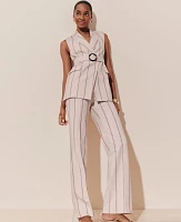 Ann Taylor The Petite Jayne Trouser Pant Pinstripe Flax Women's
