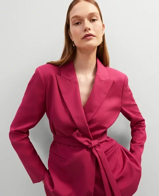 Ann Taylor The Petite Belted Blazer Berry Splash Women's