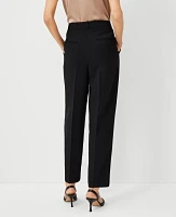 Ann Taylor The Petite High Rise Pleated Taper Pant Fluid Crepe Black Women's