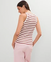 Ann Taylor Weekend Collection Sweater Tank Top Red/White Multi Women's