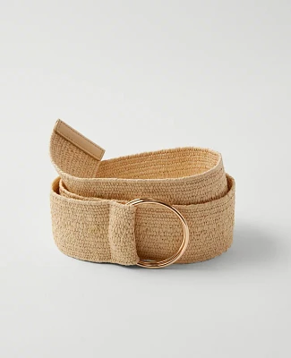 Ann Taylor Straw Stretch Ring Belt Natural Women's