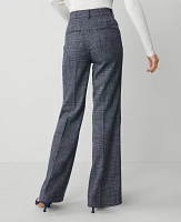 Ann Taylor The Petite Trouser Pant Plaid Navy/White Combo Women's