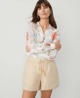 Ann Taylor The Pull-On Short Triple Cloth Sands Edge Women's