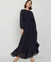 Ann Taylor Petite Chiffon Swing Maxi Dress Night Sky Women's