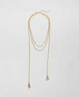 Ann Taylor Pearlized Triple Necklace Goldtone Women's