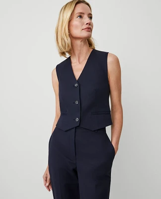 Ann Taylor The Petite Tailored Vest Stretch Cotton Women's