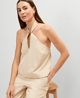 Ann Taylor Cutout Halter Top Sands Edge Women's