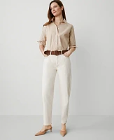 Ann Taylor The Petite Barrel Jean Ivory Women's