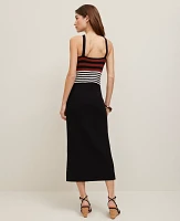 Ann Taylor Crochet Halter Sweater Dress Black/White Combo Women's