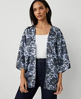 Ann Taylor Floral Kimono Winter White Women's