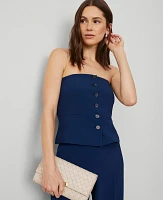 Ann Taylor The Strapless Vest Fluid Crepe Pure Sapphire Women's