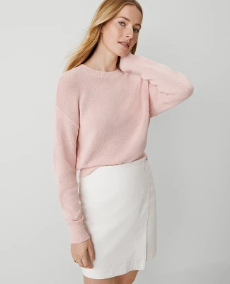 Ann Taylor Petite Weekend Collection Wedge Sweater Soft Blush Women's