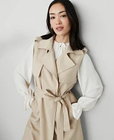 Ann Taylor Sleeveless Trench Coat Toasted Oat Women's