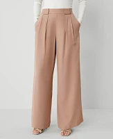 Ann Taylor Studio Collection Silk Palazzo Pant Toffee Tan Women's