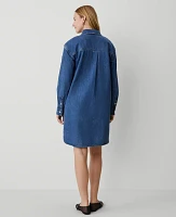 Ann Taylor Denim Shirtdress Classic Mid Wash Women's