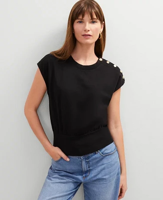 Ann Taylor Shoulder Button Top Women's