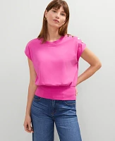 Ann Taylor Shoulder Button Top Women's