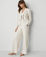Ann Taylor The Petite Shorter One Button Blazer Fluid Crepe Ivory Whisper Women's