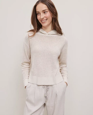 Ann Taylor Petite Weekend Collection Textured Hoodie Sweater Women's